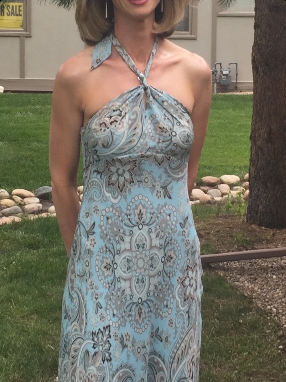 Ann Taylor Blue Paisley Floral Dress Summer - Size 0